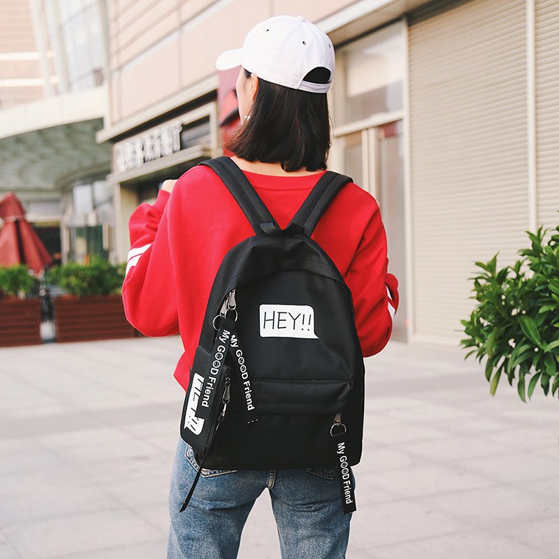 classic unisex boys girls canvas backpacks school bags letter children Junior school back packs