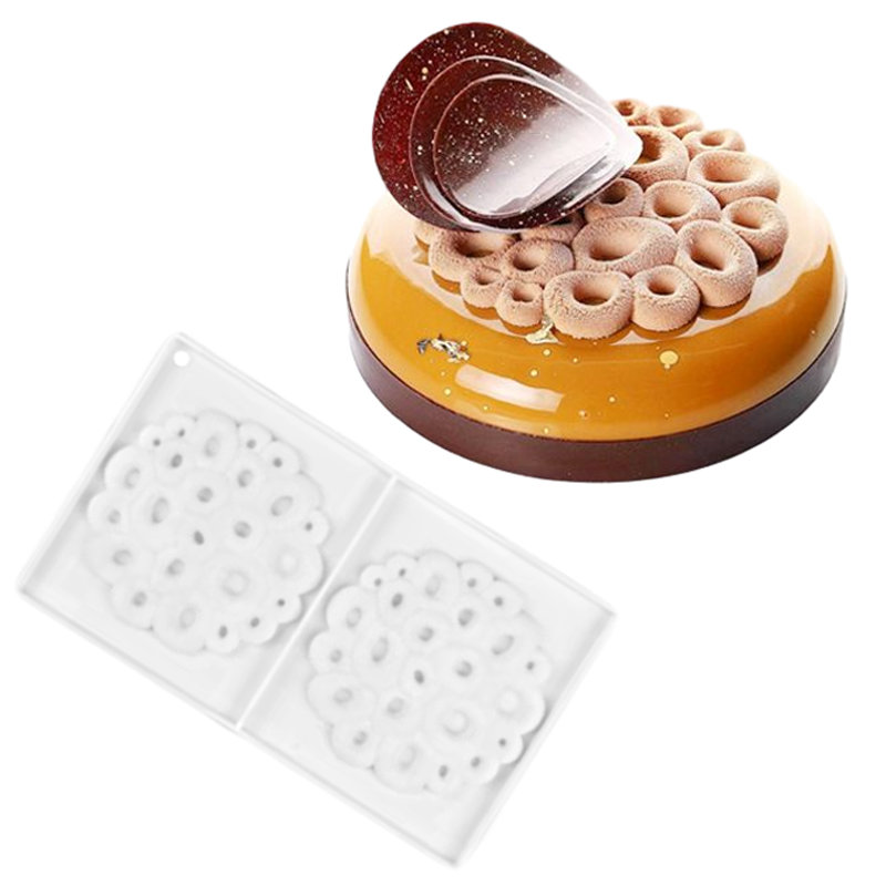 SHENHONG herramientas de decoración de Mousse de repostería moldes de pastel de textura Circular molde de silicona suministros de cocina molde para hornear postre francés