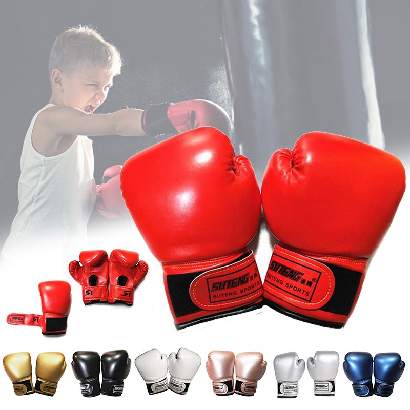 1 pair Kids Children Boxing Gloves Flame Mesh Breathable PU Leather Flame Gloves Sanda Boxing Training Glove Newst