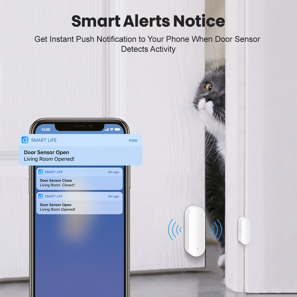 Avatto Tuya Zigbee Deur Sensor,Smart Deur Open/Gesloten Detectoren, smart Home Raam Sensor Werken Met Alexa,Google Home Gateway Hub