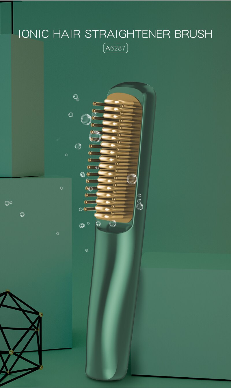 Multifunksjonell hår kam rask skjegg rettetang styler børste vis lokk menn skjønnhet hår styling kam hårpleie maskin: misligholde tittel