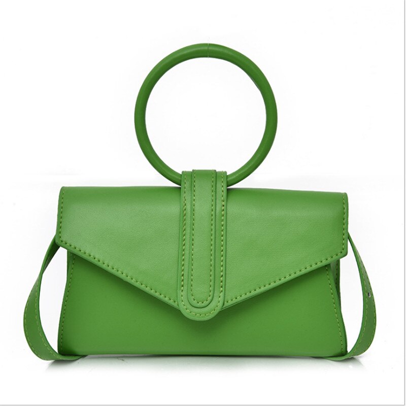 Dames casual pu leren crossbody tas magnetische gesp eenvoudige schoudertas kleine frisse messenger bag dames crossbody tas: Groente
