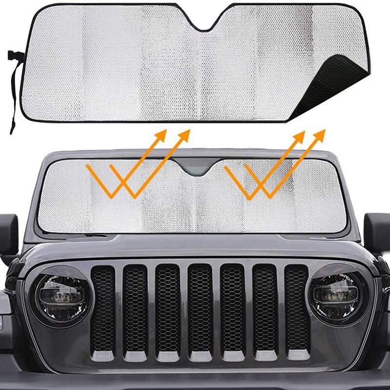 Windshield Sun Shade for Jeep Wrangler Rubicon Sahara TJ JK JKU Sun Visor Protector,Car Sun Shade Car Window Shade