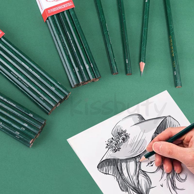 Crayons à mine en bois 2B pour enfants, 5/10, pièce/ensemble, pour croquis, dessin, école, papeterie de bureau