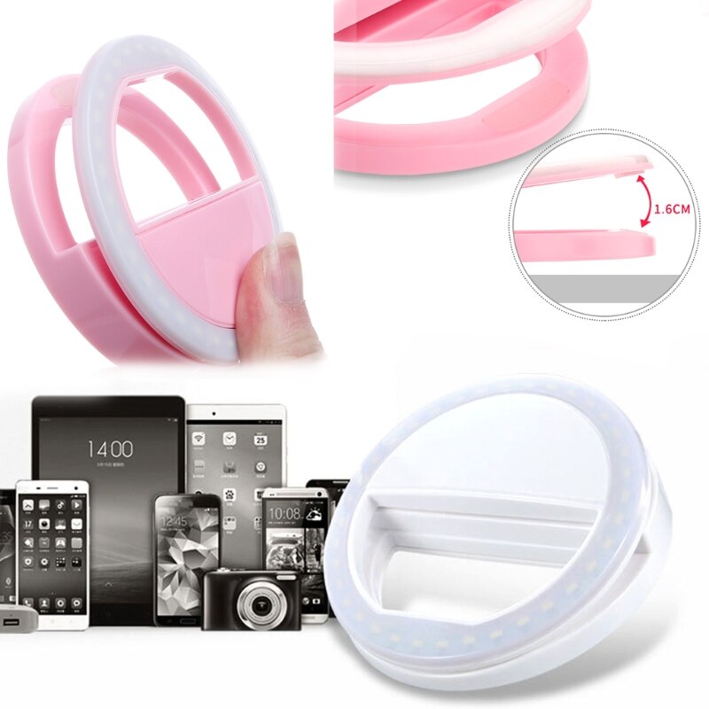 Girlwoman Selfie LED Ring Licht Kamera Blitz Selfie Lampe praktisch Licht Linsen Lampe für Telefon 6 6 s 7 8 X Für Samsung Xiaomi