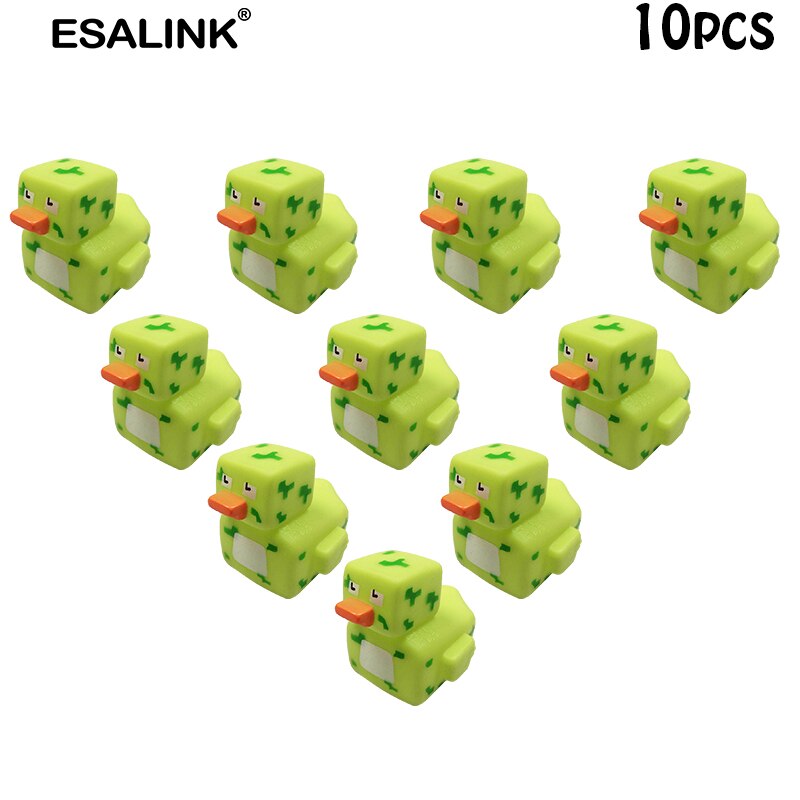 ESALINK15Pcs 5CM Baby Spielzeug Bad Quadratischen Muster Ente Baby Bad Spielzeug Gummi Ente Baby Badewanne Set Neugeborenen Badewanne: YN184D-10PCS