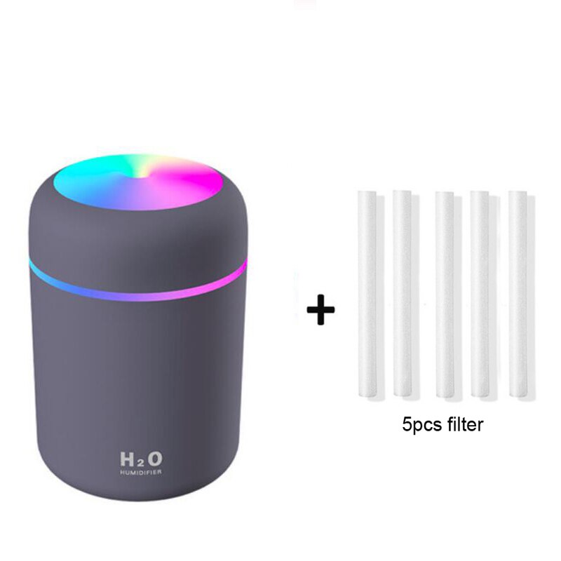 300ml Air Humidifier Led Light USB Ultrasonic Dazzle Cup Aroma Diffuser Cool Mist Maker Aromatherapy Humidificador Difusor: Chrome red