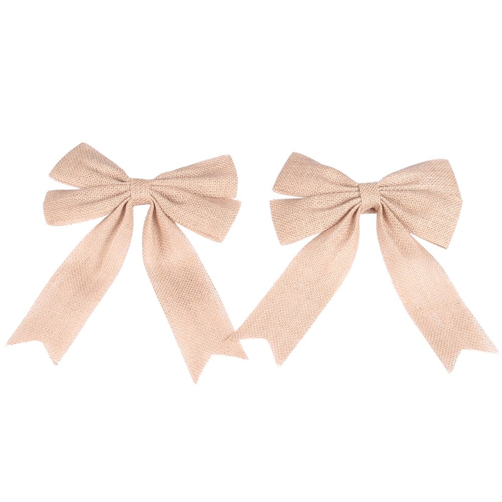 Uds.-adorno de arpillera con lazo para manualidades, lazos de yute arpillera para decoración de de Bodas de Navidad (verde)