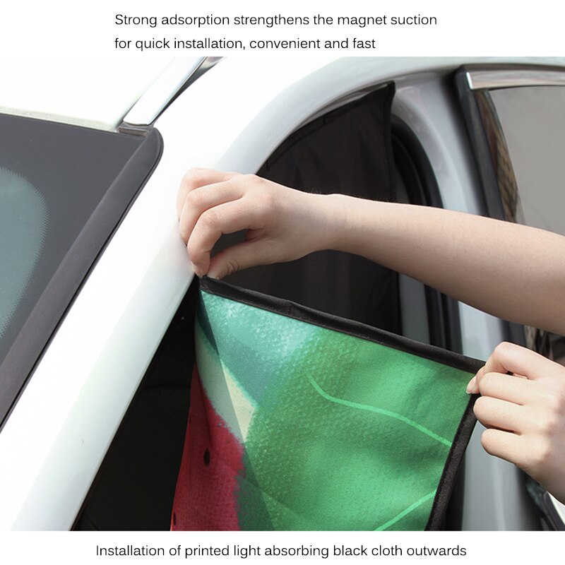 Uv beskyt gardin sidevindue solskærmsdæksel bil solskærmsdæksel baby børn søde tegneserie bil udvendigt tilbehør foldbart