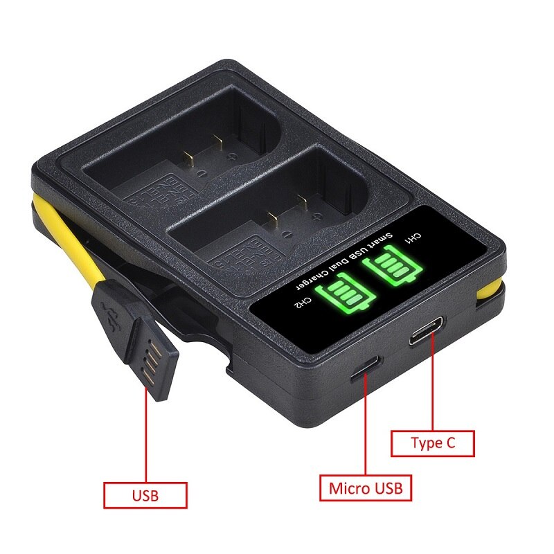 Batterie EN-EL15C EN-EL15B EN-EL15 + chargeur avec Port type-c, pour appareil photo Nikon Z5 D850 Z6 Z7 D780 D750 D810 D7000 D7500 Z6 ii