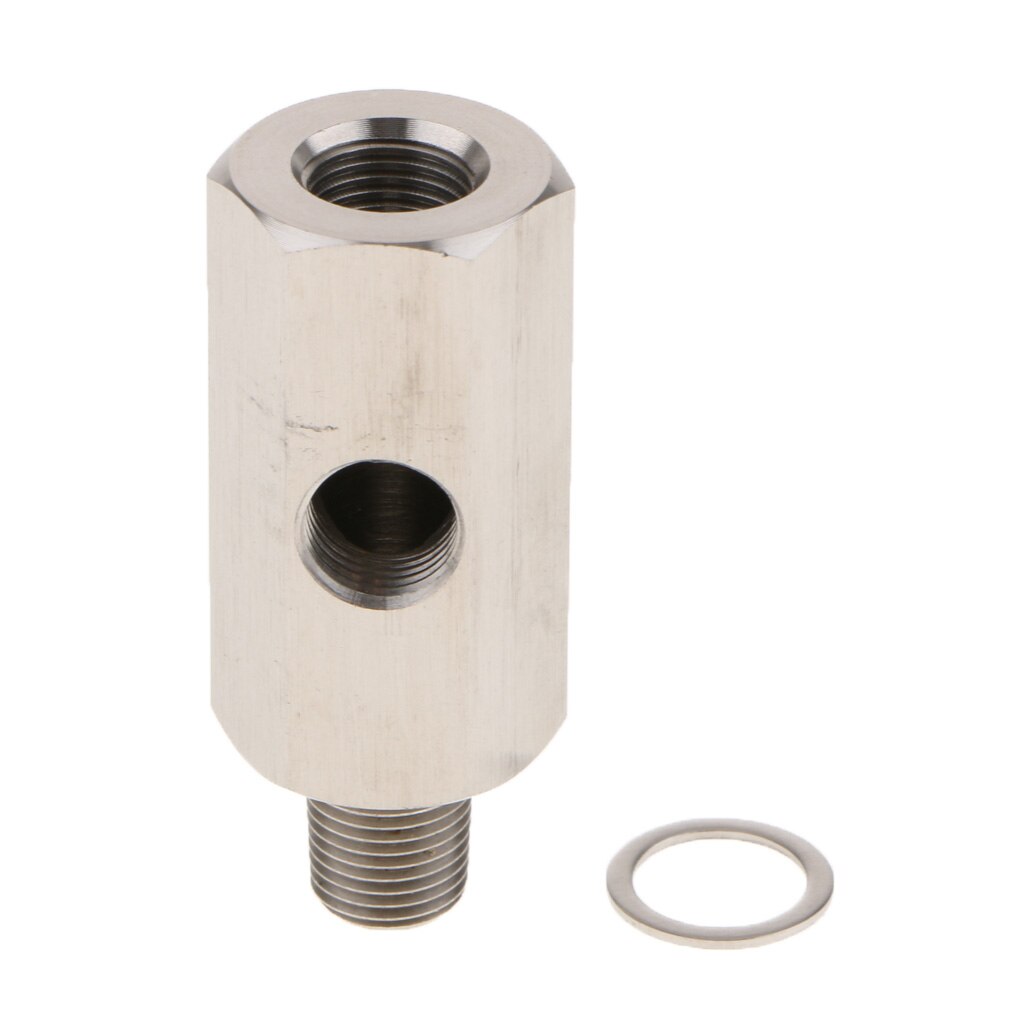 3 Hole 1/8' BSPT Oil Pressure Sensor Tee to NPT Adapter Turbo Supply Feed Line Gauge For Car Truck