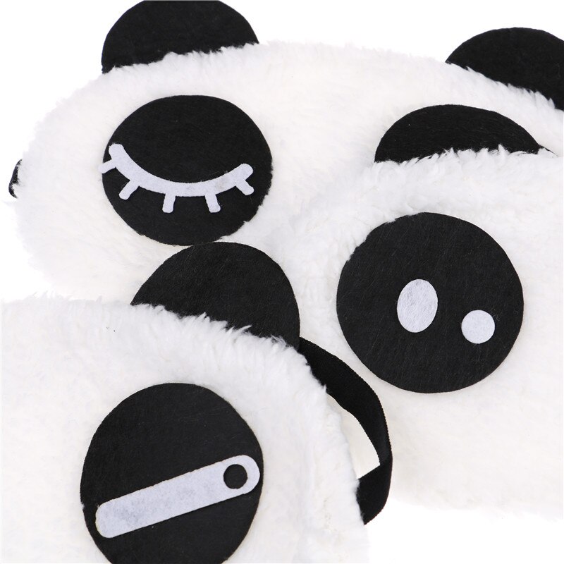 Mascarilla antifaz para dormir Kawaii, antifaz para dormir, antifaz para los ojos, bonita cara blanca de Panda, sombreado, gafas de algodón para dormir, ayuda a relajar las gafas de viaje, 1 ud.