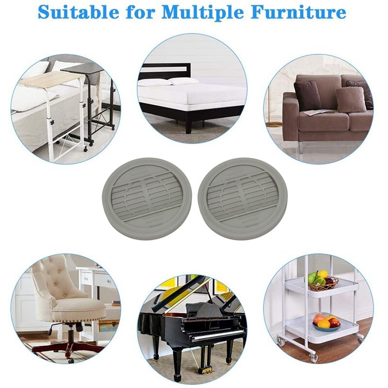 Bed Stoppers Furniture Stopper, 4 Pack Wheel Stoppers Furniture Caster Cups Fits To All Floors &amp; Wheels Of Sofas, Beds