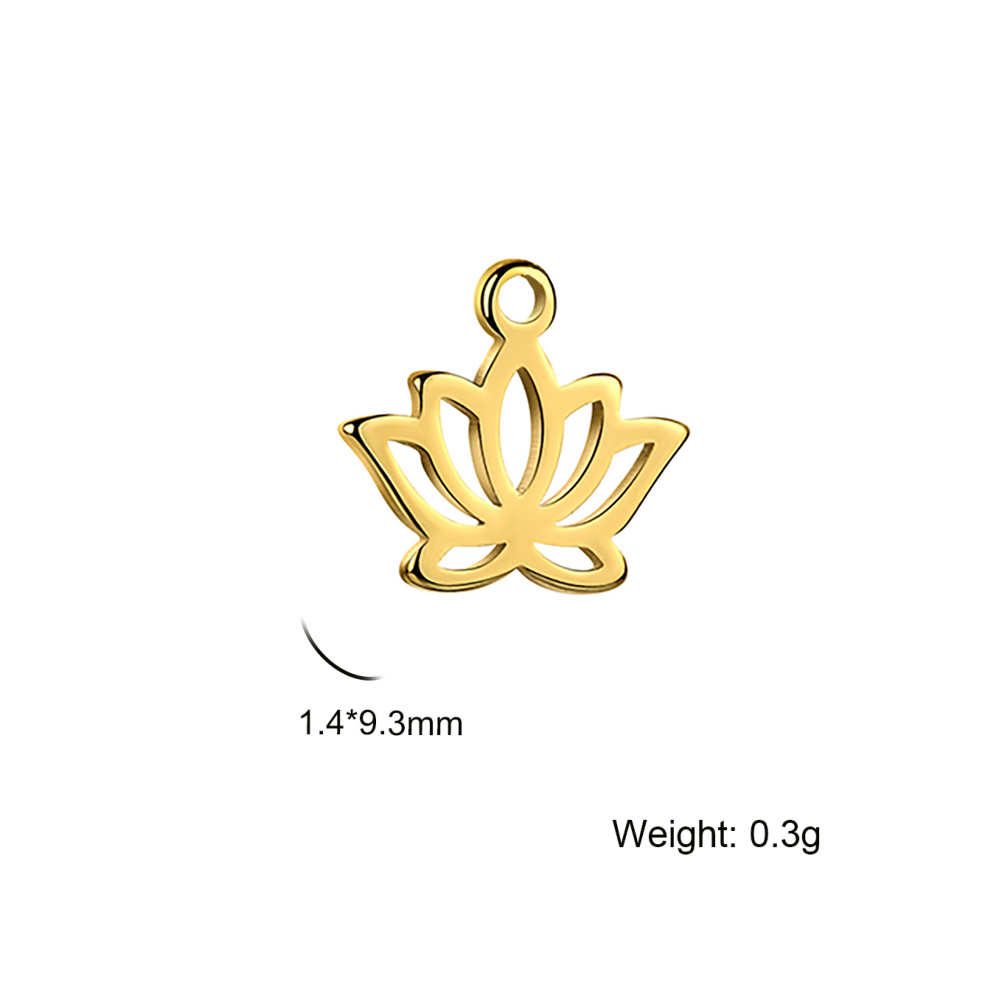 Skyrim – breloque fleur de Lotus en acier inoxydable, 5 pièces/lot, pour la fabrication de bijoux, Chakra bouddhisme, bricolage, pendentif pour boucle d'oreille, Bracelet: Rhodium plaqué