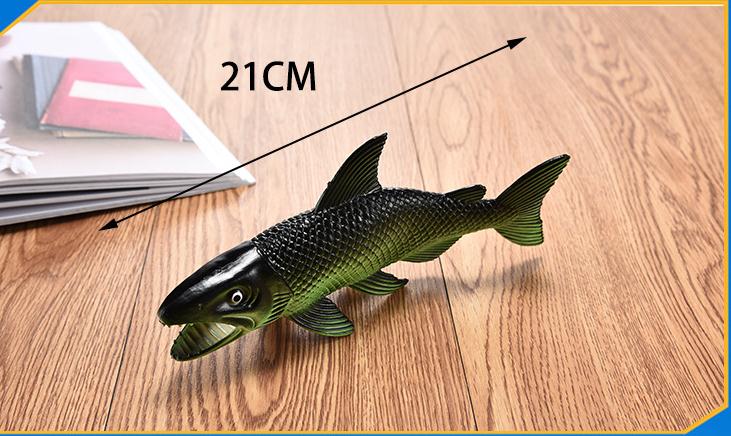 Juguete de la inteligencia del pez de la boca grande de goma suave modelo de carpa de la percha de voz simulada: Blue fish