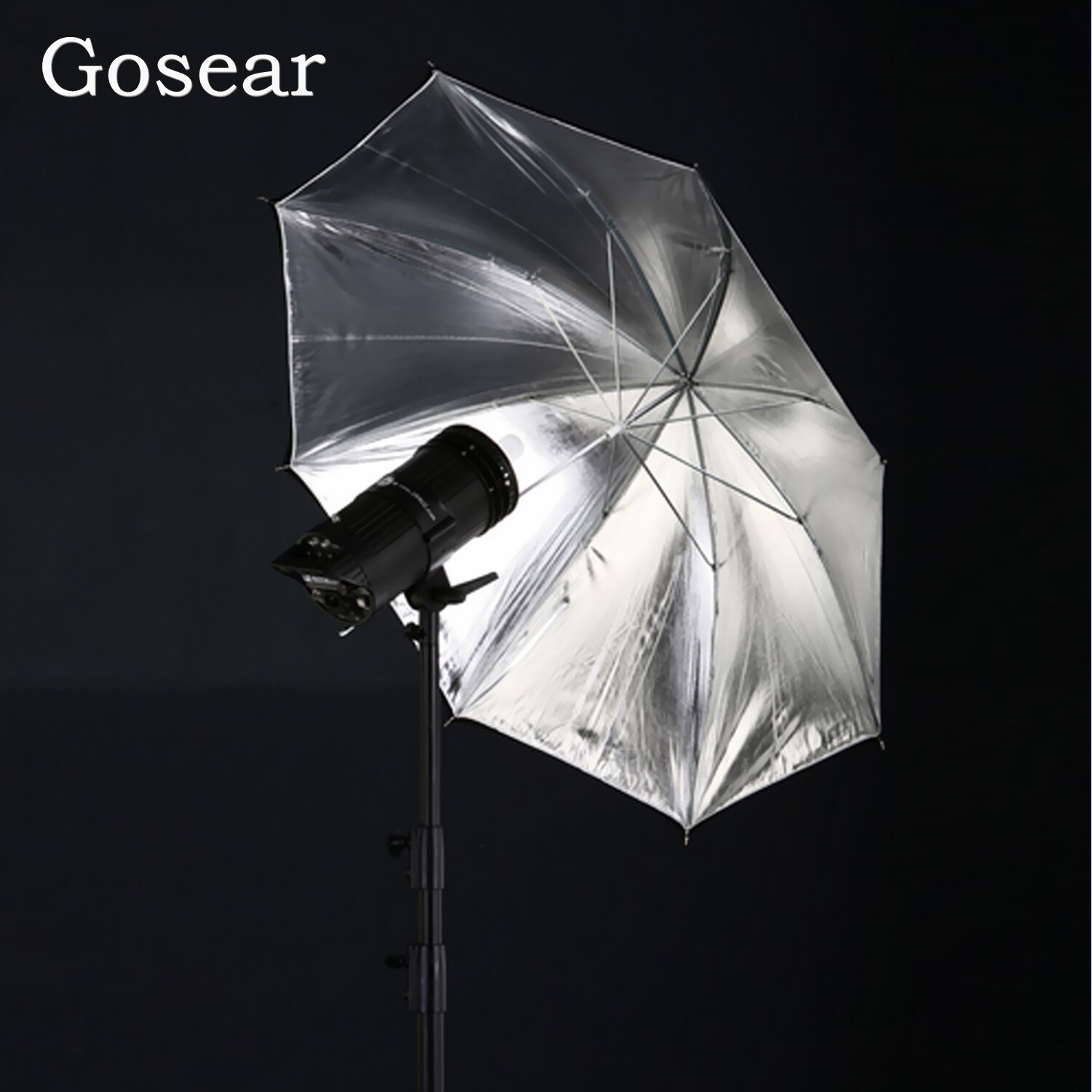 Gosear 85Cm 33Inch Double Layer Zwart En Zilver Fotografie Diffuser Photo Studio Reflector Flash Zachte Paraplu Accessoires