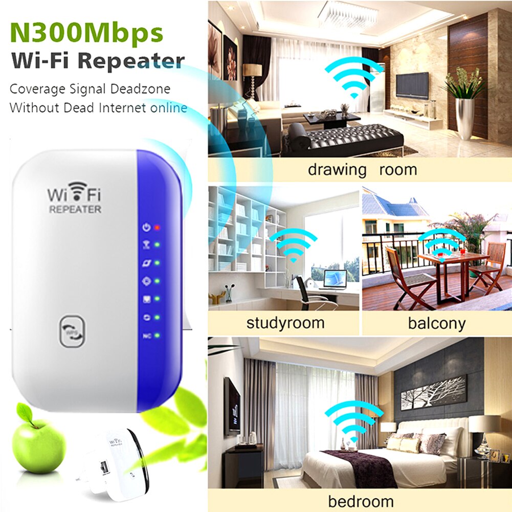 300M amplificador repetidor WiFi amplificador teléfono móvil ordenador señal inalámbrica extensor de rango para interior 90X80X70mm