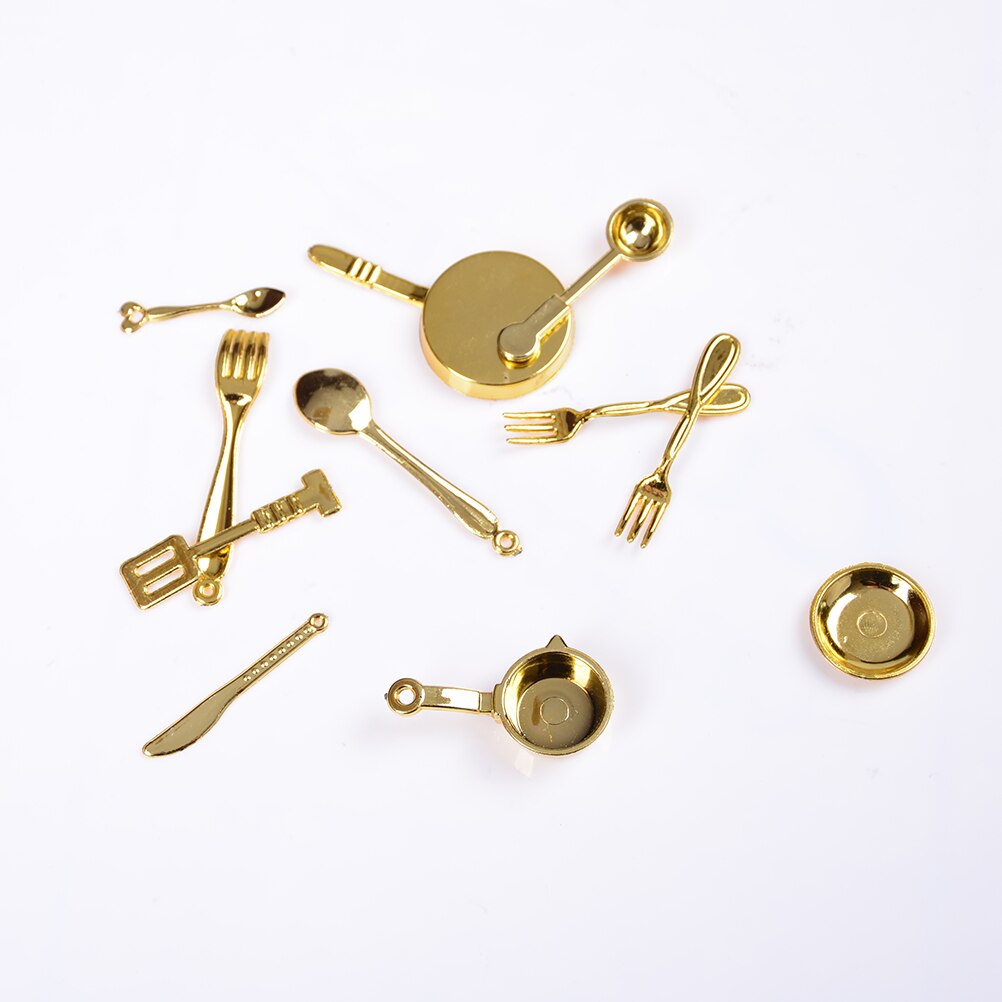 12 pz 1:12 Mini casa delle bambole miniature stoviglie posate coltello forchetta cucchiaio torta coltello tagliere cucina cibo mobili giocattoli: 11