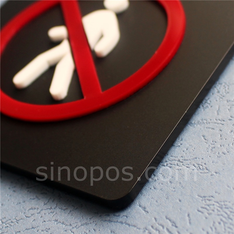 Adhesive No Entry Acrylic Sign, plastic non pedestrians permitted door signage wall window privacy stop caution warning sticker