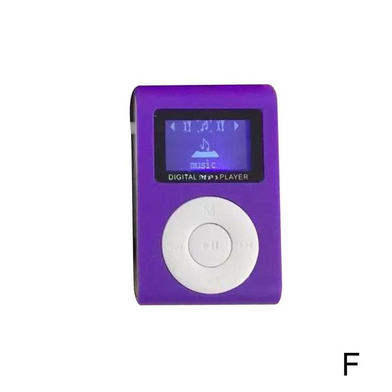 Small Portable Mp3 Player Mini Lcd Screen Mp3 Player Music Player Can Be Clipped On Clothes At Will MP3: Purple
