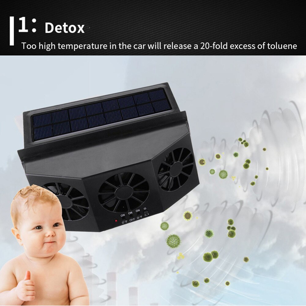 Universal Car High-power Solar Powered Exhaust Fan Car Cooler Auto Ventilation Fan Car Gills Cooler Car Accessories