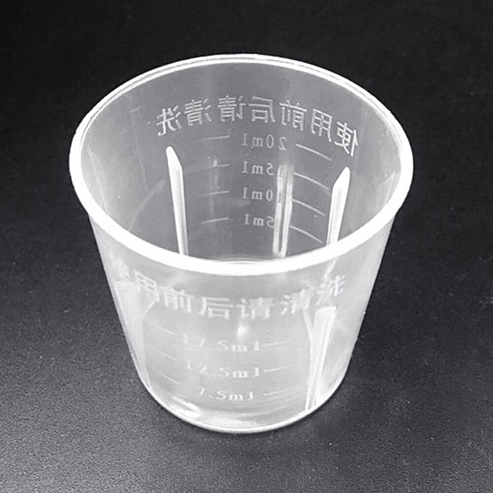 10Pcs Kitchen 20ml Portable Clear Plastic Graduated Measuring Cup Container