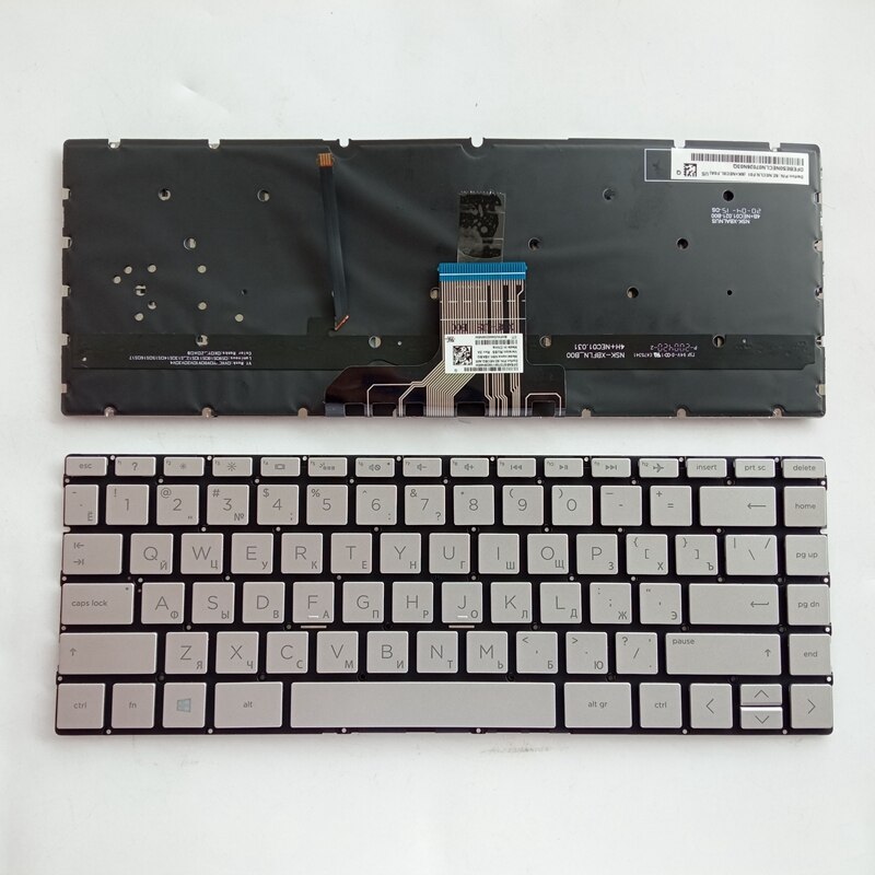 PO/RU/LA Laptop Keyboard for HP Spectre x360 13-AD TPN-W133 13-A E 13-AP 13-AN 13-AQ TPN-W144 13-AG 13-AH 13-BF Backlit: RU silver