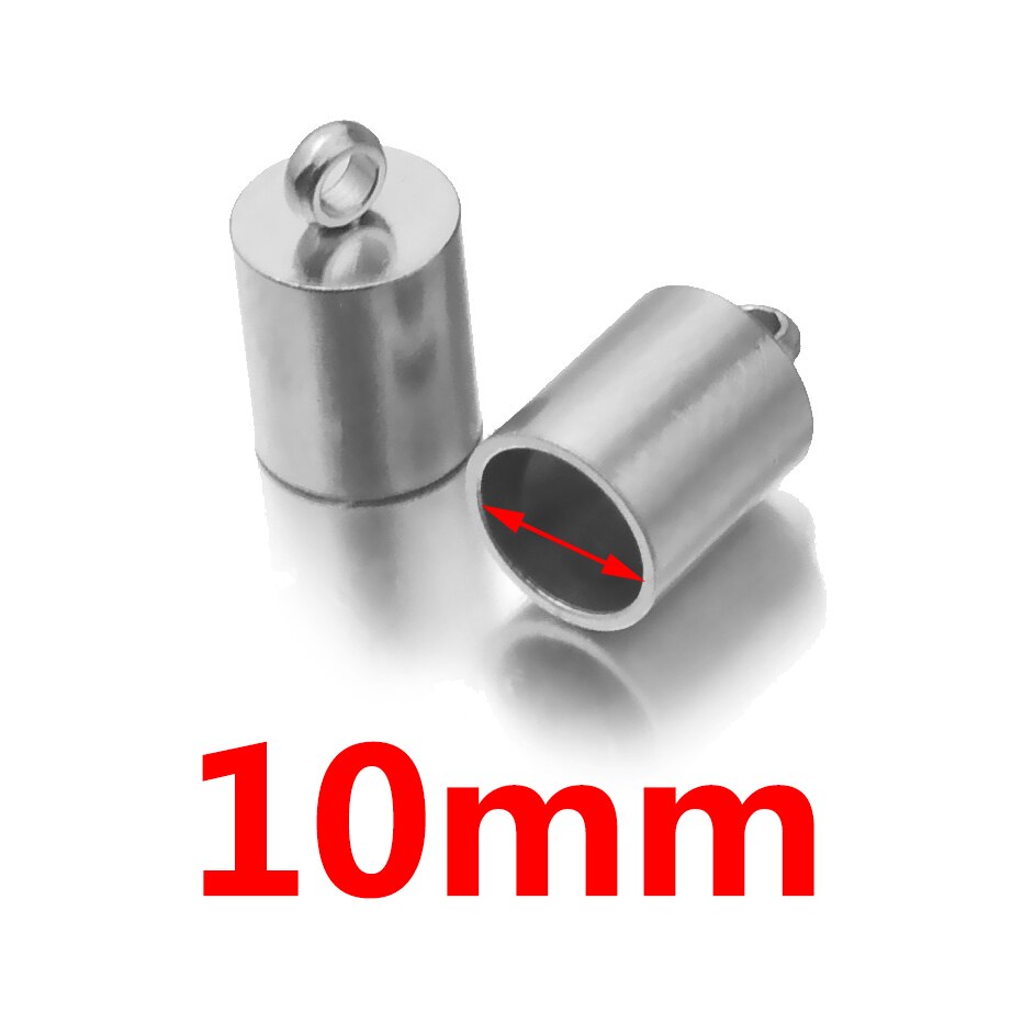 10 pièces Lot en acier inoxydable argent or fermoirs cordons embouts cordon pour bricolage fabrication de bijoux Bracelet collier résultats de bijoux à bricoler soi-même
