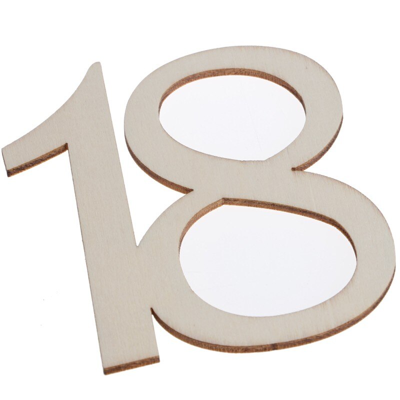 Juego de números de madera para mesa, con Base para cumpleaños, boda, , decoración, , 1-20, 10 Uds.