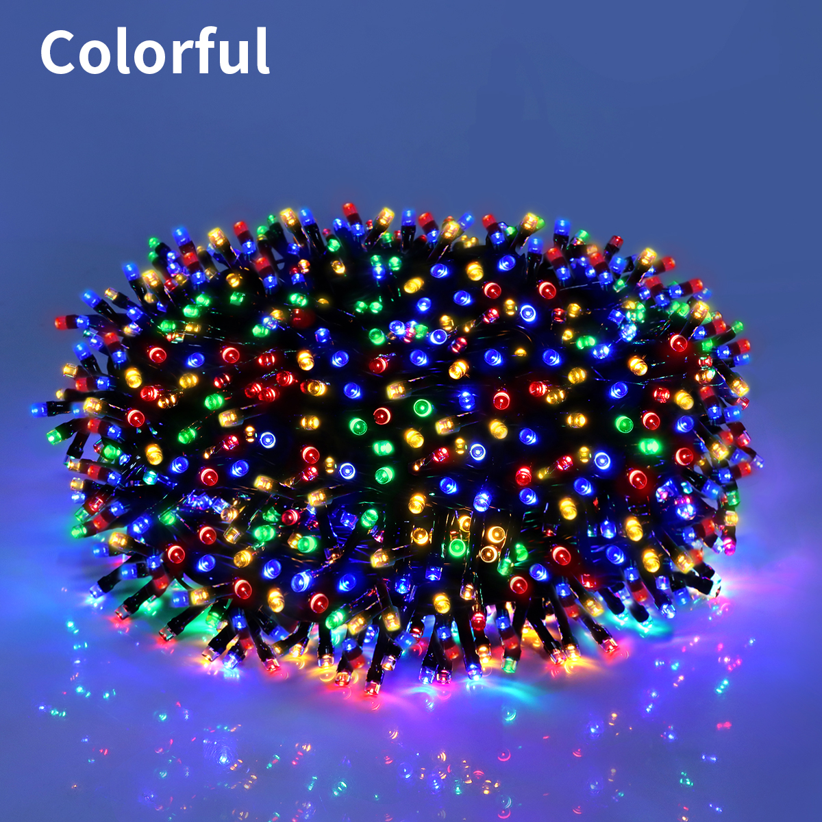 Solcelle-lyskæde 50m IP65 - Fjernbetjening 8 Modes - LED Varm Hvid/RGB - Til Have, Gårdhave, Bryllup: Rgb / 0-5w