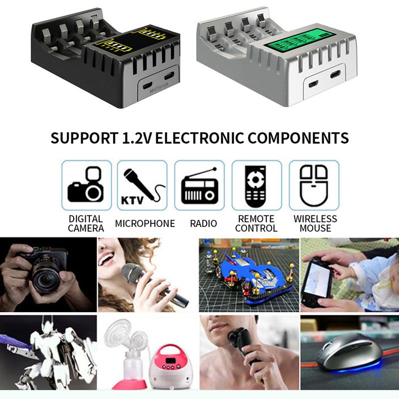 4 Slots Electric Battery Charger Intelligent Fast LED Indicator USB Charger For AA/AAA Ni-MH/Ni-Cd Rechargeable Battery