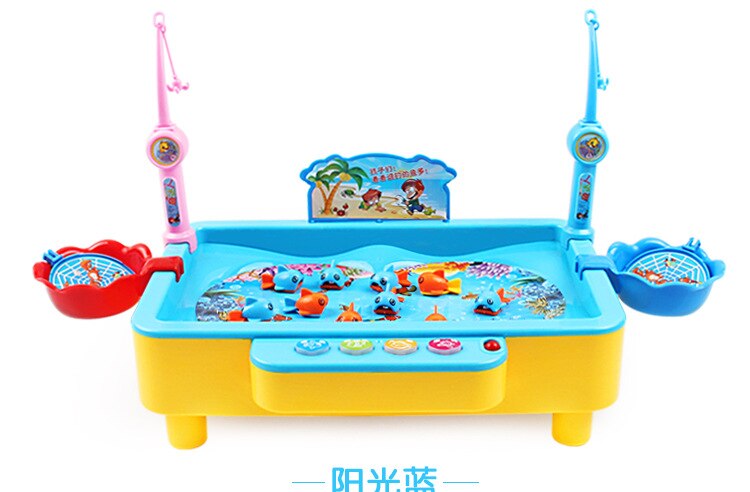 Kinderen Jongen Meisje Vissen Speelgoed Set Pak Magnetische Play Water Baby Speelgoed Vis Vierkante Voor Kids: 1567B blue