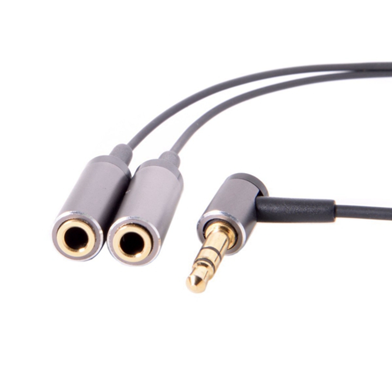 Cable 1 in 2 out 3,5mm stereo elbow male to female headphone audio cable splitter 3,5mm double adapter audio