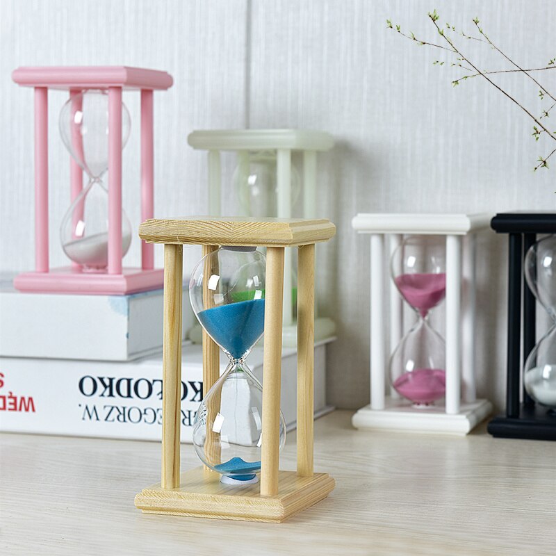 3/5/15/30 Minutes Luminous Hourglass Sand Clock Timer Kitchen School Wooden Hour Glass Sandglass Tea Timers Home Decor