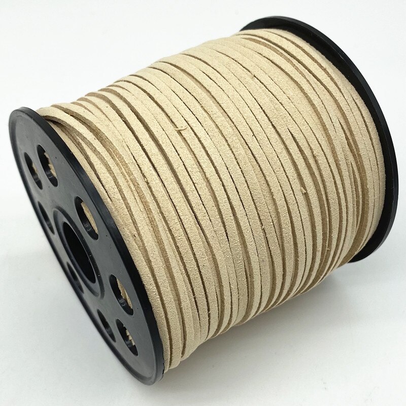 Cordón plano de gamuza trenzada de imitación, cuerda de rosca hecha a mano de cuero de terciopelo coreano de 5 yardas y 3mm para DIY, suministros de joyería # Ro: 16