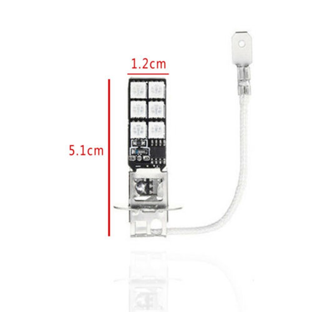 2pcs car fog lights H3 5050 RGB car lights fog light bulb + remote control LED 12SMD