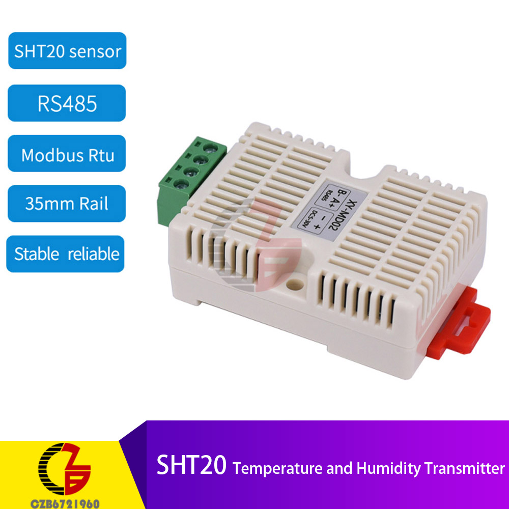 Modbus I2C RS485 SHT10/SHT20 Temperature Humidity Sensor Transmitter Module Soil Moisture for Incubator Thermostat Humidistat: black