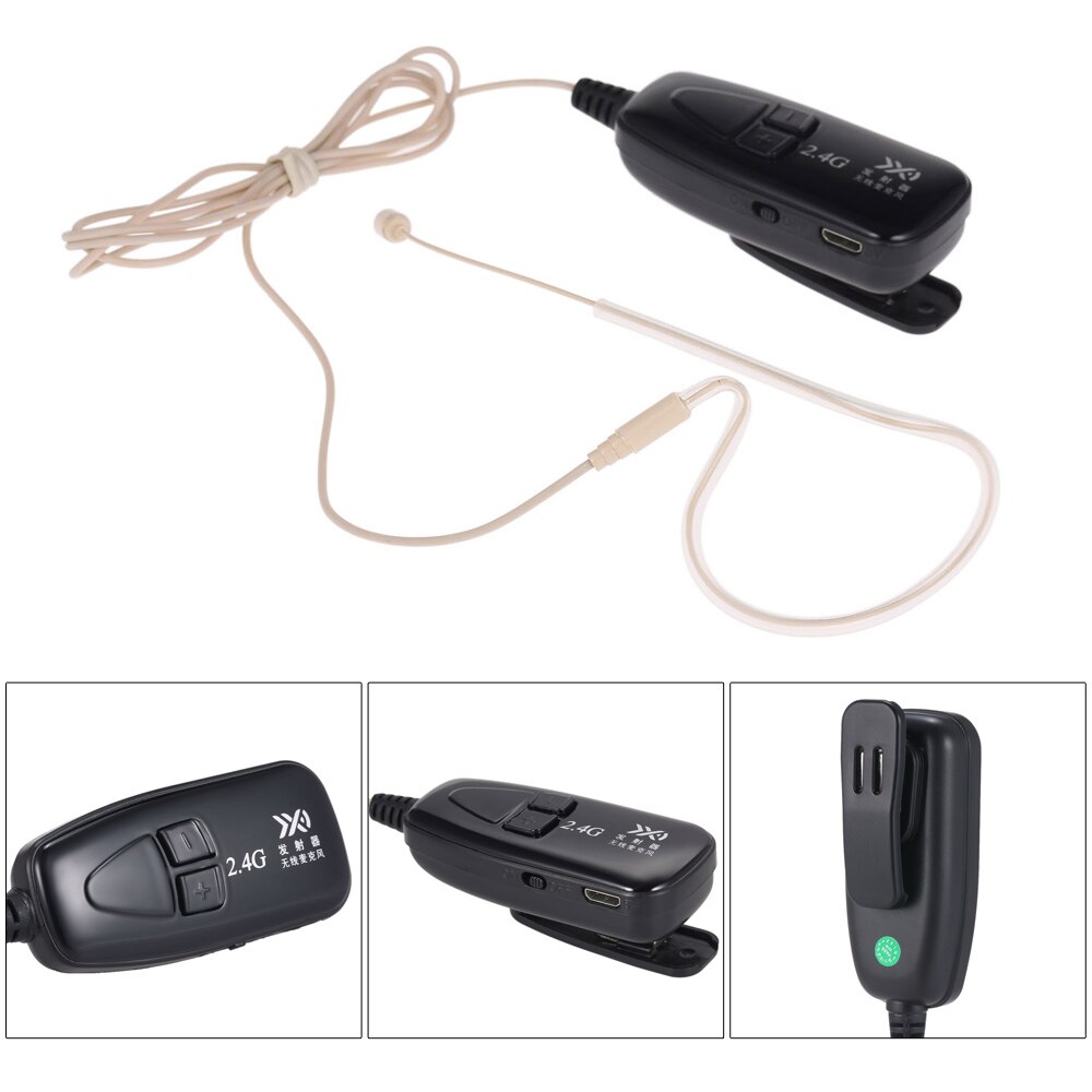 2.4G Wireless Microphone Ear Hook Clip Skin Color Microphones Invisiable MIC Transmitter Receiver for Voice Amplifier Speaker