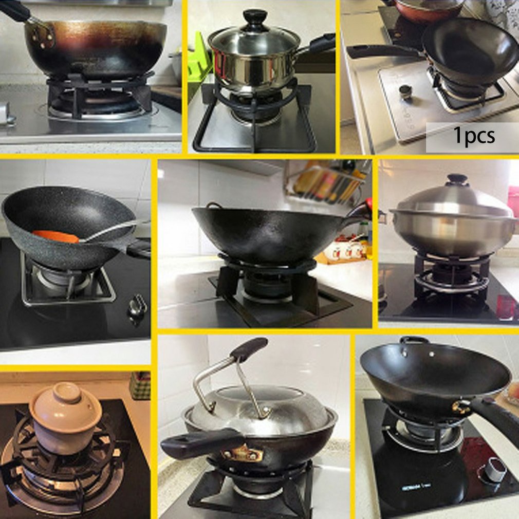 Gas Cooktop Cast Wok Support Ring Iron Stove Rack Universal Pan Support For Gas Stove Hobs Cooker (Black)