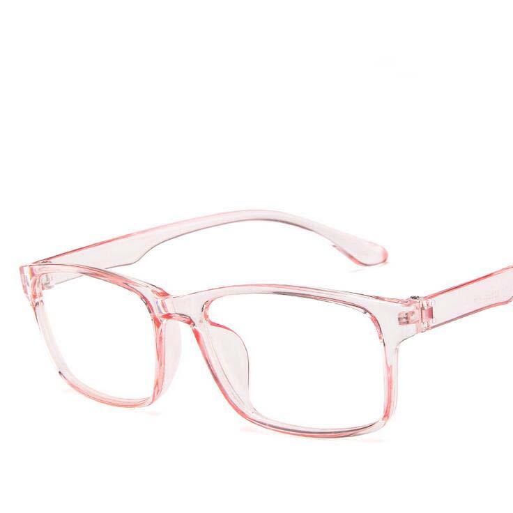 Small Square Frame Eyeglasses For Unisex Transparent Jelly Color Optical Glasses Women Men Transparent Gray/Pink /Blue: Transparent Pink
