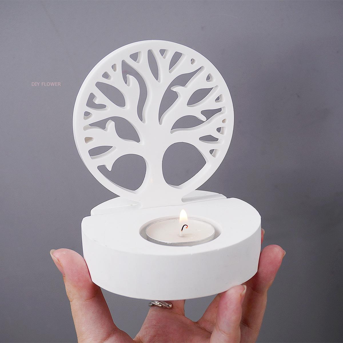 Portavelas de árbol de la vida, molde de silicona DIY hecho a mano, , ramita de árbol, candelabro, molde de yeso, artesanales de fundición, decoración del hogar