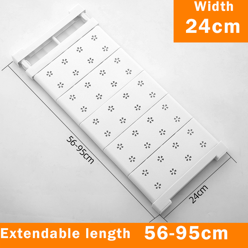 Adjustable Closet Organizer Storage Shelf Wall Mounted Kitchen Rack Space Saving Wardrobe Decorative Shelves Cabinet Holder: Beige