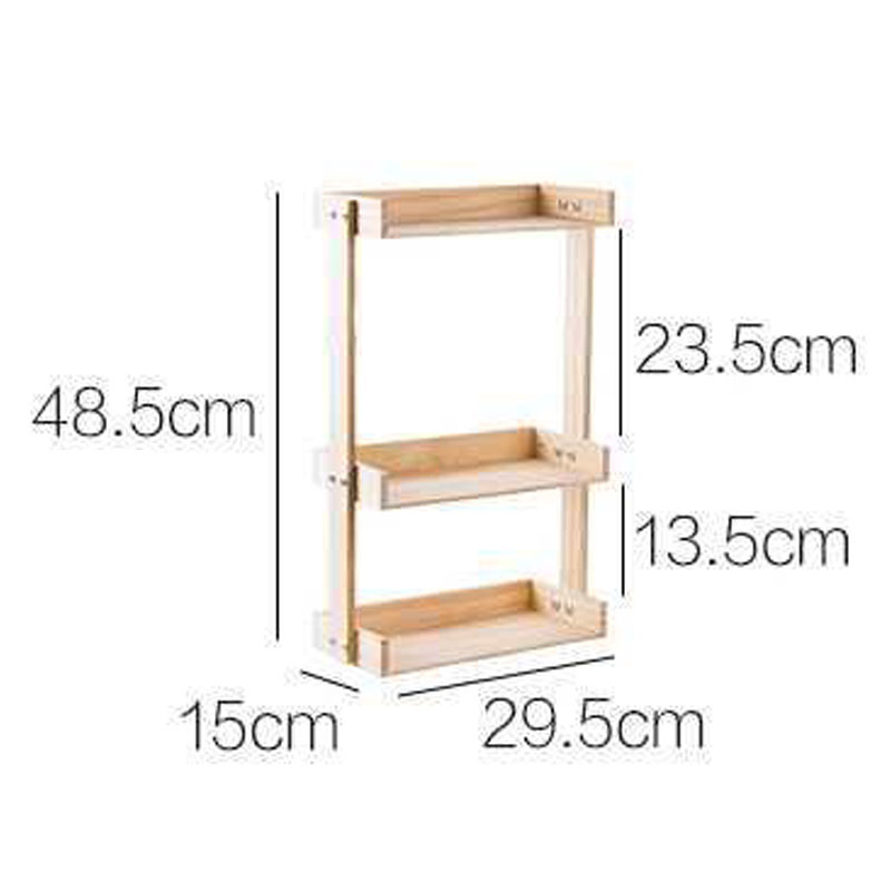 Grenen Hout Kruidenrek 2 3 Lagen Keuken Organizer Opslag Stand Voor Spice Kruiderij Houder Tuin Bloempot Display Spice plank: 3 layers