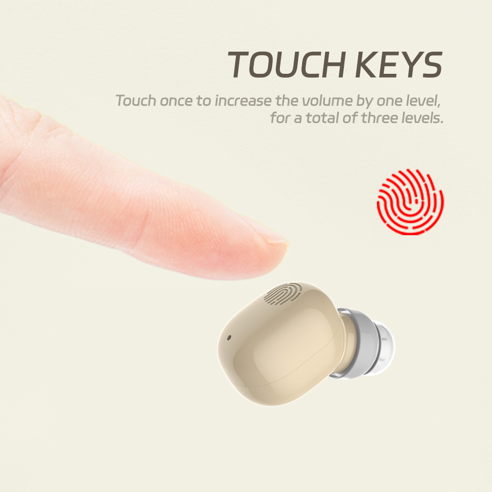 Single ear charging case, auxiliary listening headphones, mini in ear noise reduction, elderly for hearing aid function