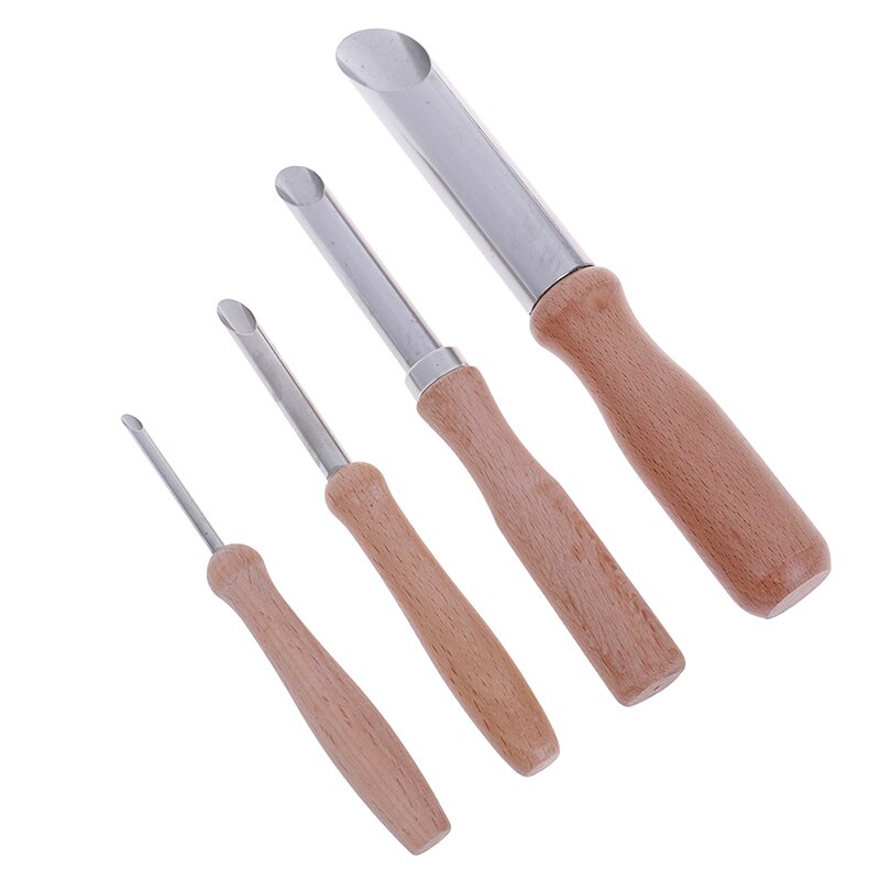 4pcs DIY Molding Engrave Cutter Shape Carve Sculpture Modelling Cut Pottery Punch Hole Clay Ceramic Tool Wax Model Sludge Sculpt