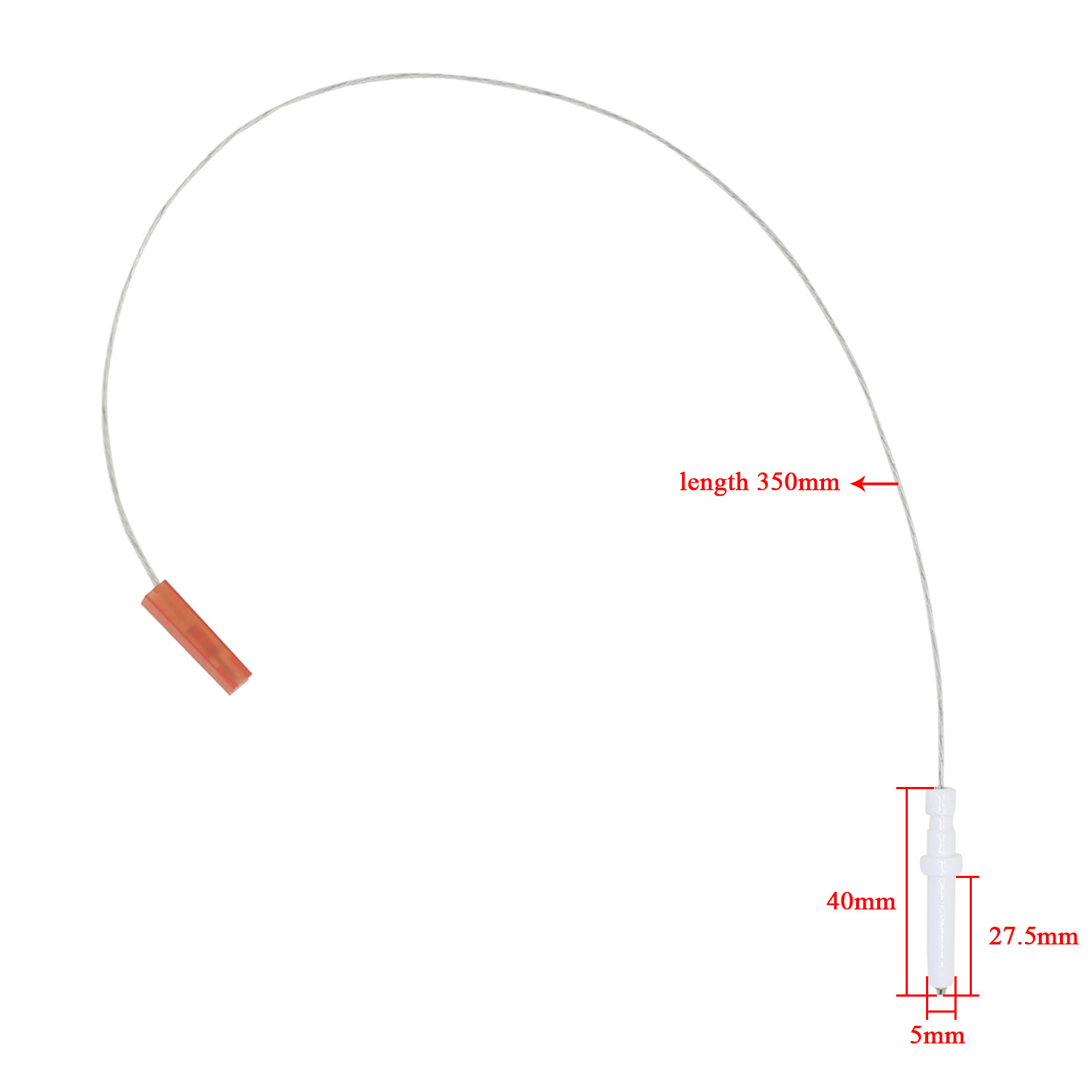 Gas Cooker Range Stove Spare Parts Igniter Ceramic Electrode with Cable with Rod 36m 40mm Ceramic 2PCS line 350