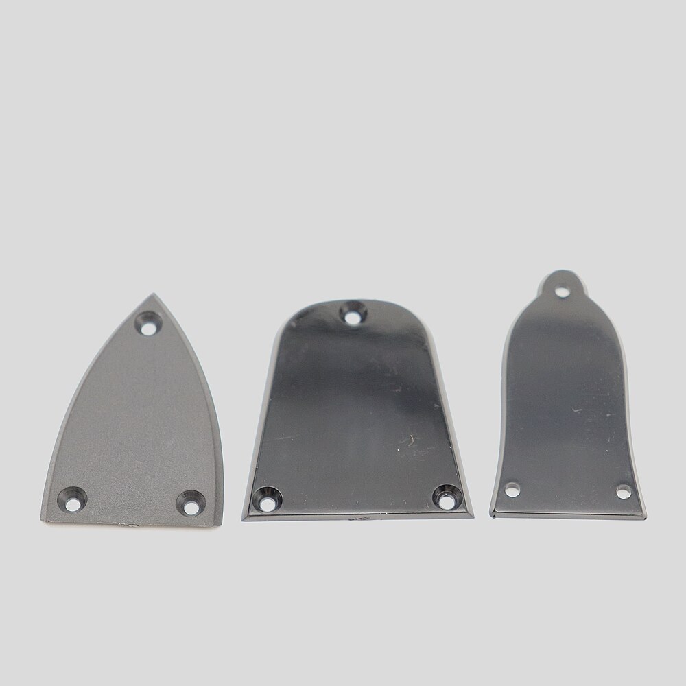 2Pcs Black Plated Plastic Guitar Truss Rod Cover, 3-hole Black