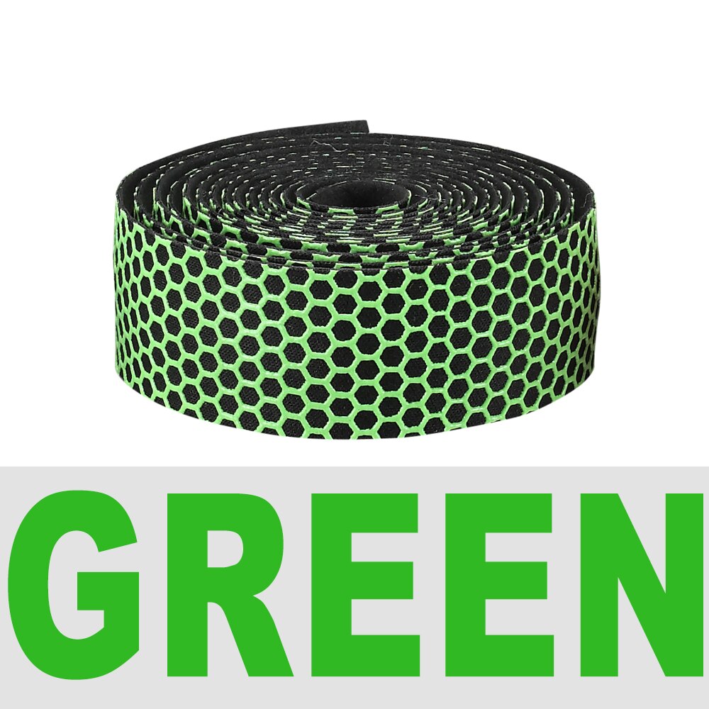 Fita para guidão de bicicleta, fita de barra de estrada de poliuretano/eva anti-vibração, acessórios de bicicleta para ciclismo com 2 barras: BT-002-Green