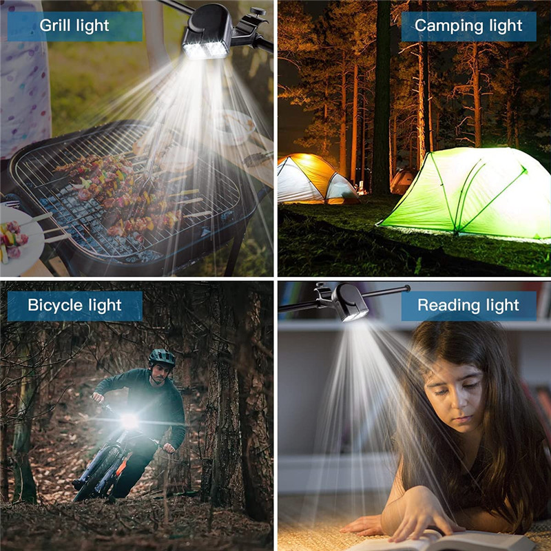 Lámpara de luz LED táctil inteligente portátil para parrilla, accesorios de cocina al aire libre, herramientas, lámparas de iluminación de 180 grados
