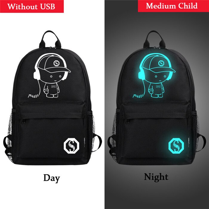 Anti-Dief Tas Lichtgevende Schooltassen Voor Jongens Student Rugzak 15-17 Inch Mochila Met Usb Opladen poort Slot Schooltas: no USB medium child